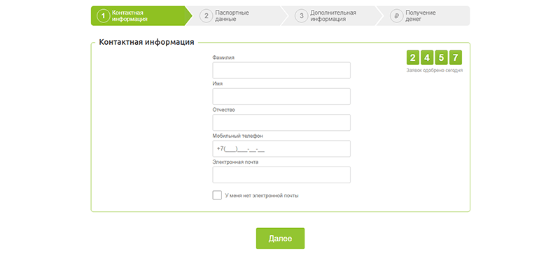 Оформление заявки в МаниМен в Задонске